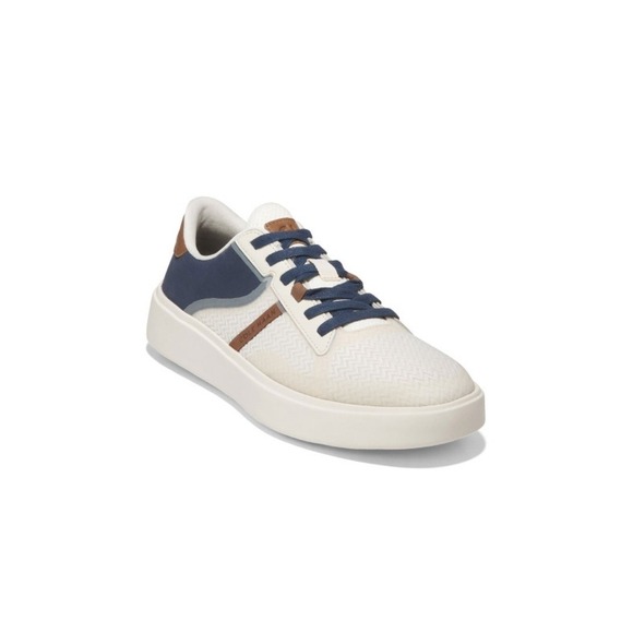 NEW! Cole Haan Men's Grand Crosscourt Winner Leather Sneakers Ivory/Navy Size 11